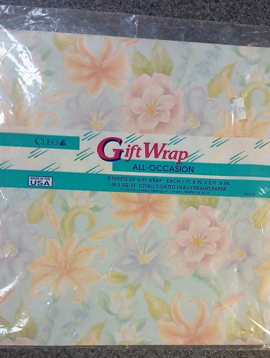cleo Other - CLEO Pale Pastel Flowers Floral All-Ocassion Gift Wrap/Wrapping Paper VTG 80's